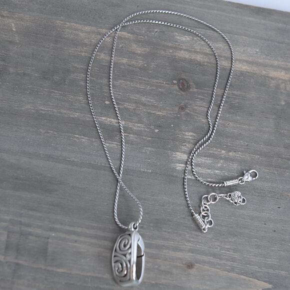 Brighton London Groove Lanyard Badge ID Holder Clip Necklace Clear Crystal 34" - Picture 5 of 9